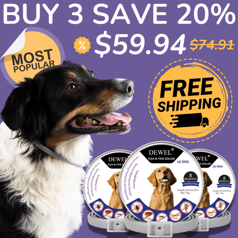 DEWEL™ Flea & Tick Collar for Dogs (8‑Month Protection)