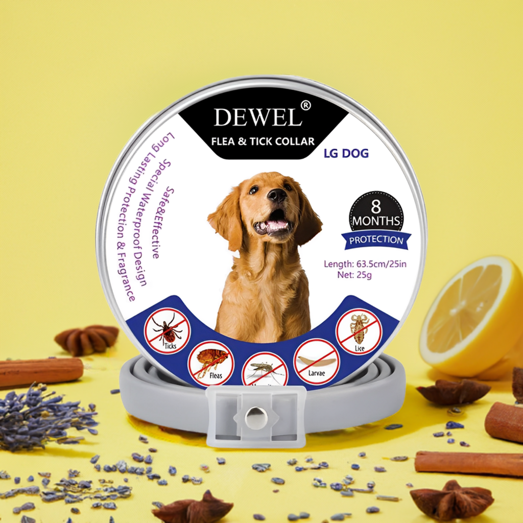 Natural Flea & Tick Collar For Dogs (8‑Month Protection) — DEWEL™