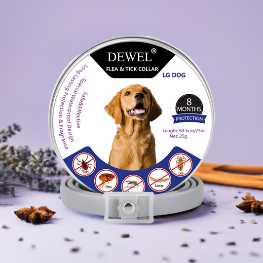 DEWEL™ Anti-Tick Collar for Dogs – Vet-Approved, Natural Flea & Tick Protection, Adjustable Design