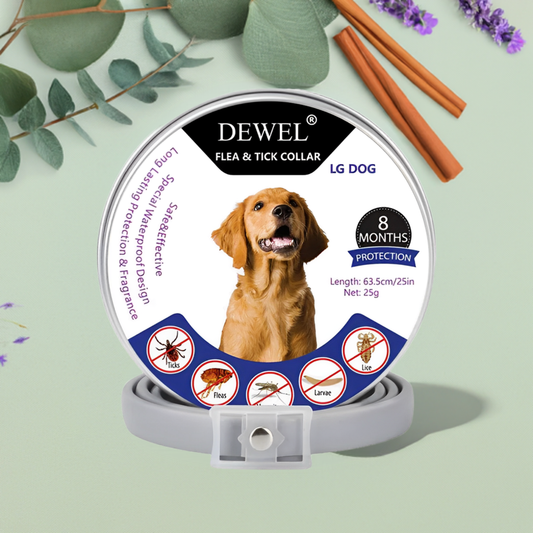 DEWEL™ Non-Toxic Flea & Tick Collar for Dogs | Vet Recommended Natural Tick Protection