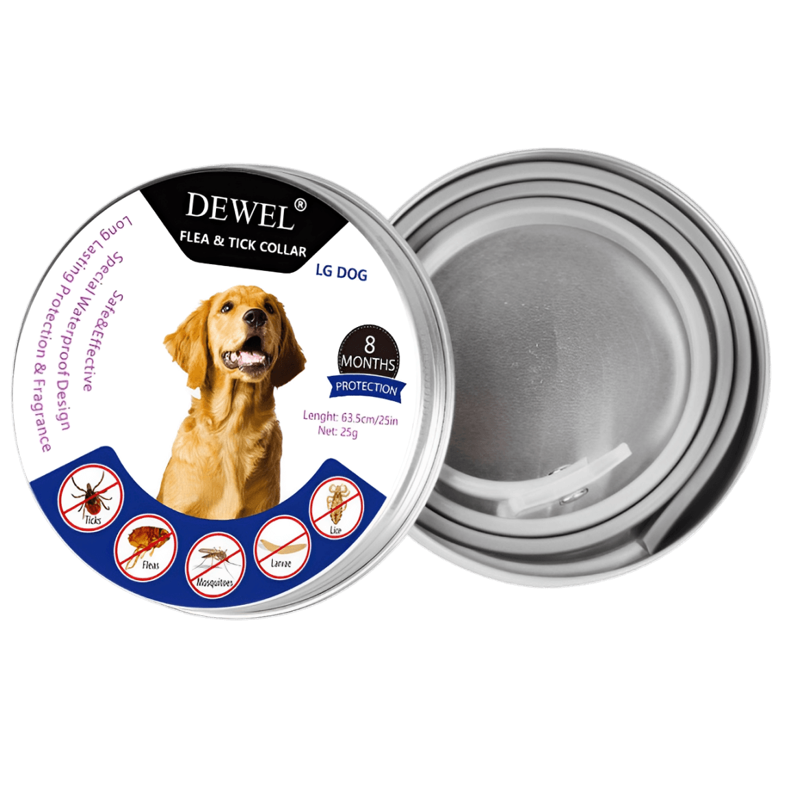 DEWEL™ Flea & Tick Collar - Kills Fleas in 48hrs | 8M Waterproof ...