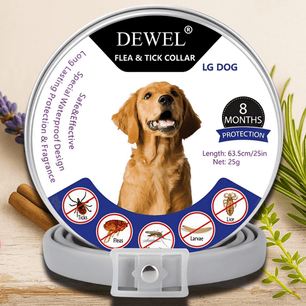 Natural Flea & Tick Collar for Dogs (8-Month Protection) — DEWEL™