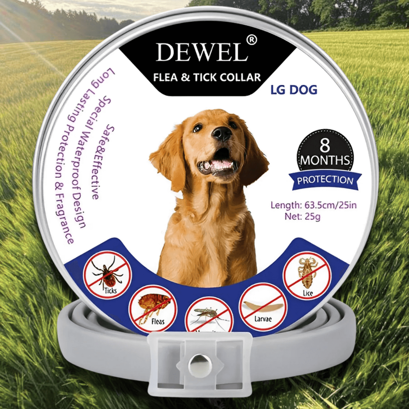 Flea & Tick Collar for Dogs (8-Month Natural Protection) — DEWEL™