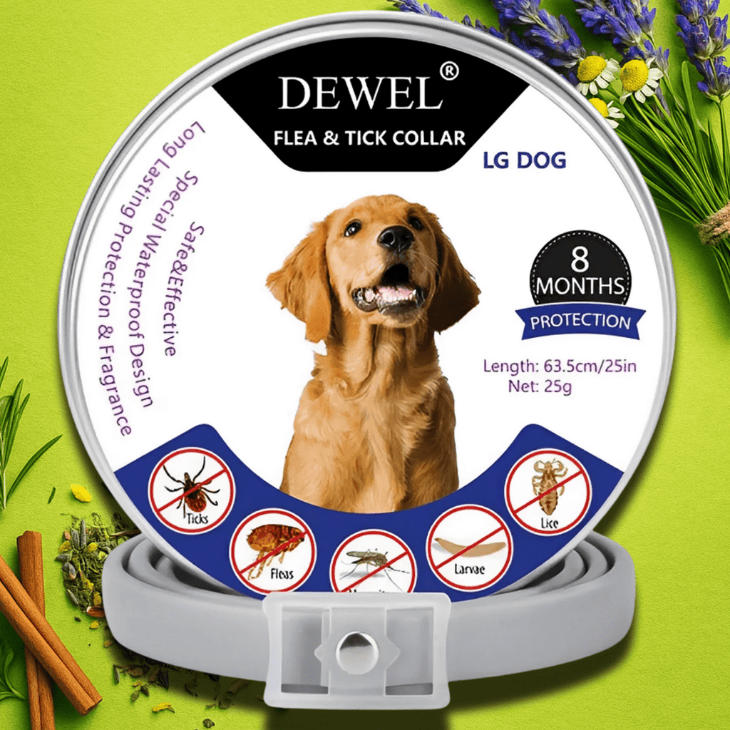 Natural Flea & Tick Collar for Dogs (8-Month Protection) — DEWEL™