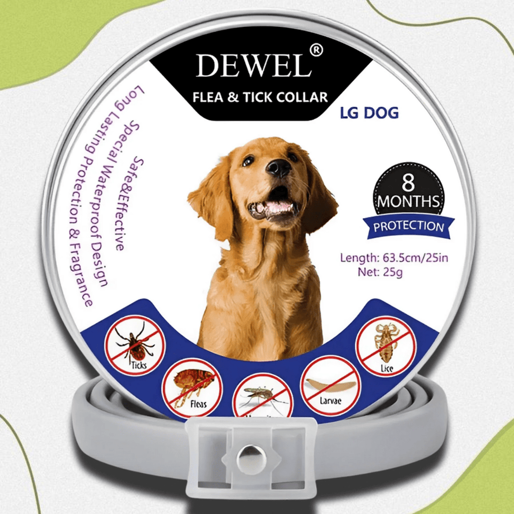 DEWEL™ Flea & Tick Collar for Dogs (8-Month Natural Protection)