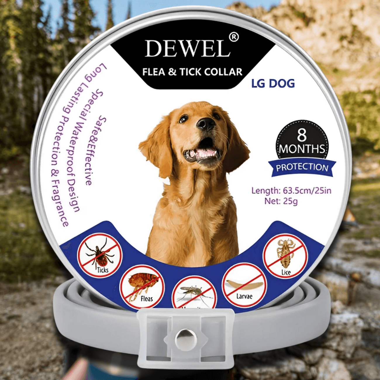 Herbal Flea & Tick Collar for Dogs (8-Month Natural Protection) — DEWEL™