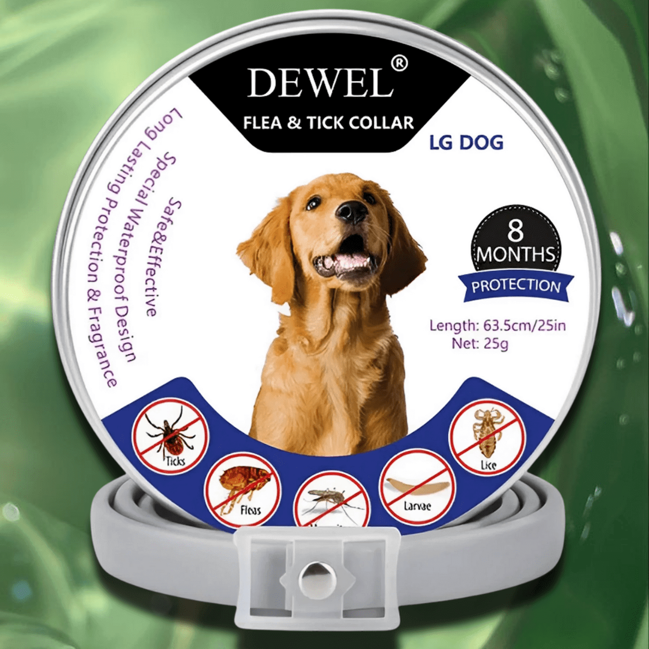 Herbal Flea & Tick Collar for Dogs (8-Month Natural Protection) — DEWEL™