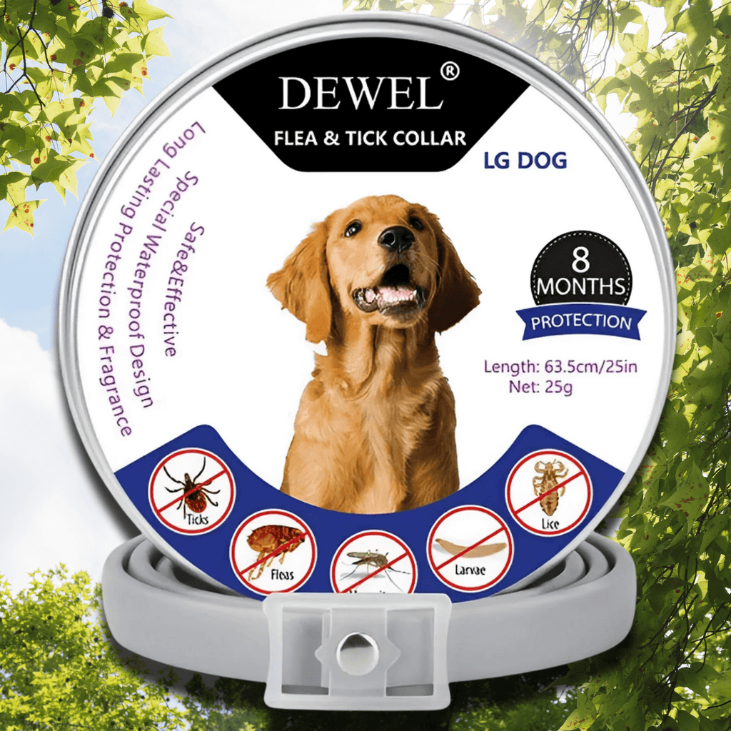 Natural Flea & Tick Collar for Dogs (8-Month Protection) — DEWEL™