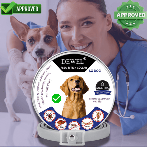 Vet-Recommended — DEWEL Flea & Tick Collar for Dogs 